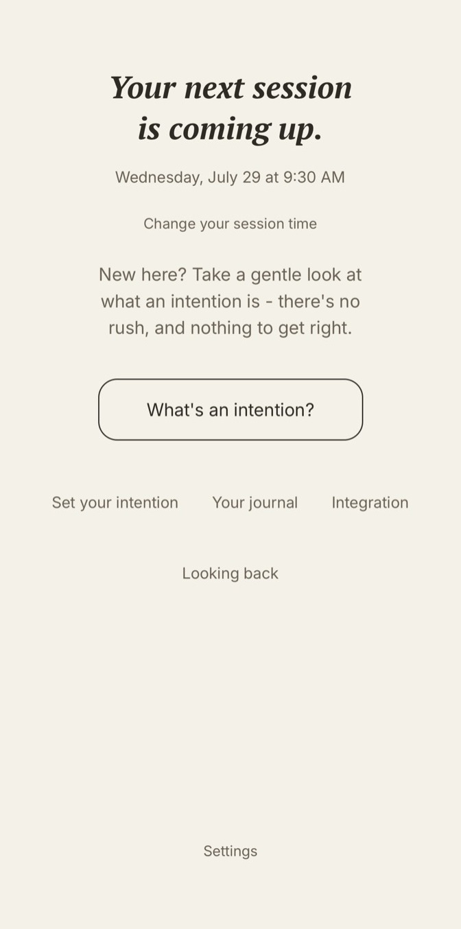 Sage Wellness Clinic home screen